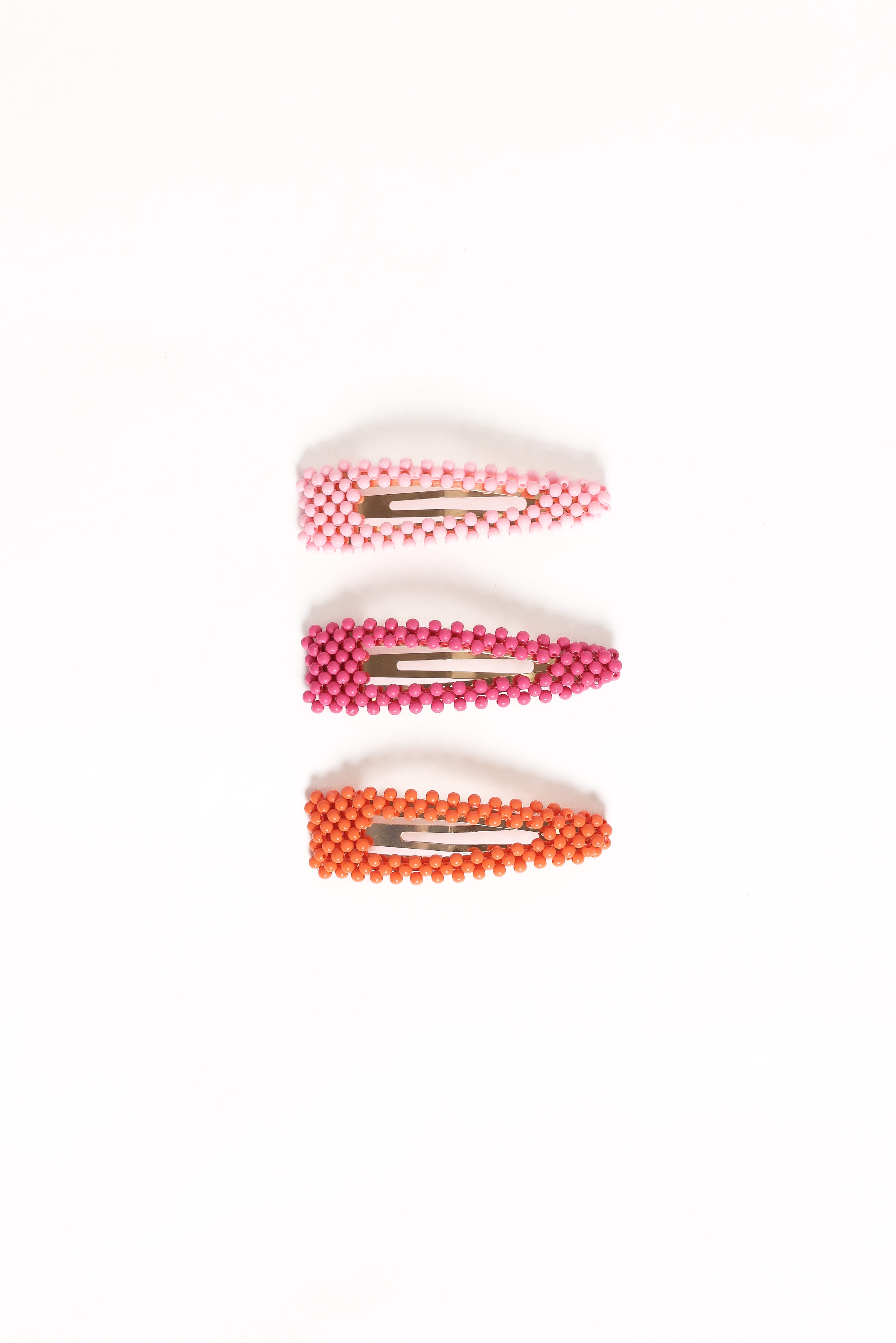 ACCESSORIES Billie 3 Pack Hair Clips - Pink/Orange