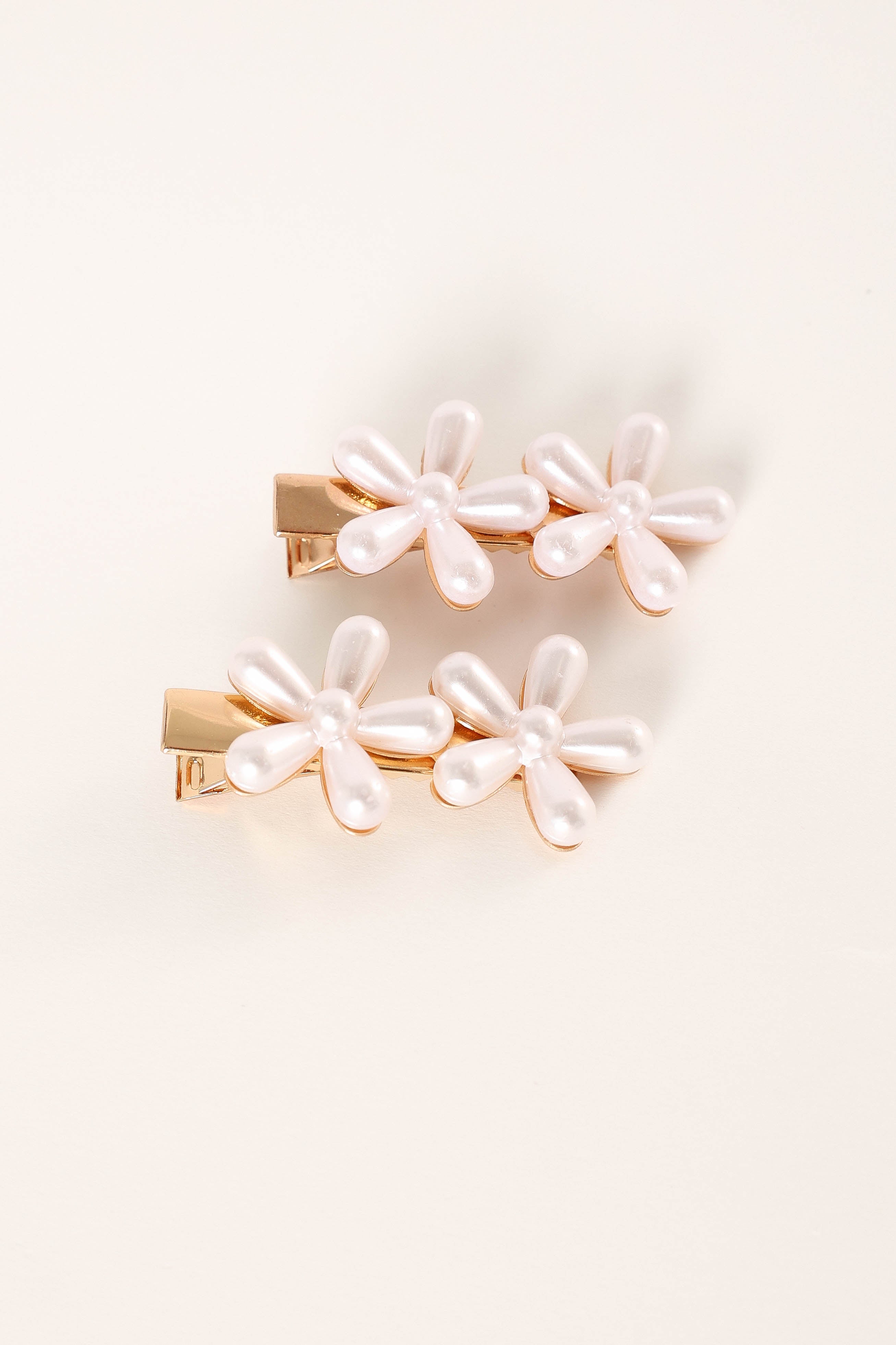 ACCESSORIES @Blossom 2 Pack Hair Clip - Gold Pearl