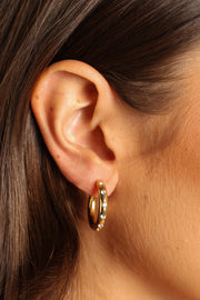 ACCESSORIES Chelle Diamante Hoop Earrings - Gold