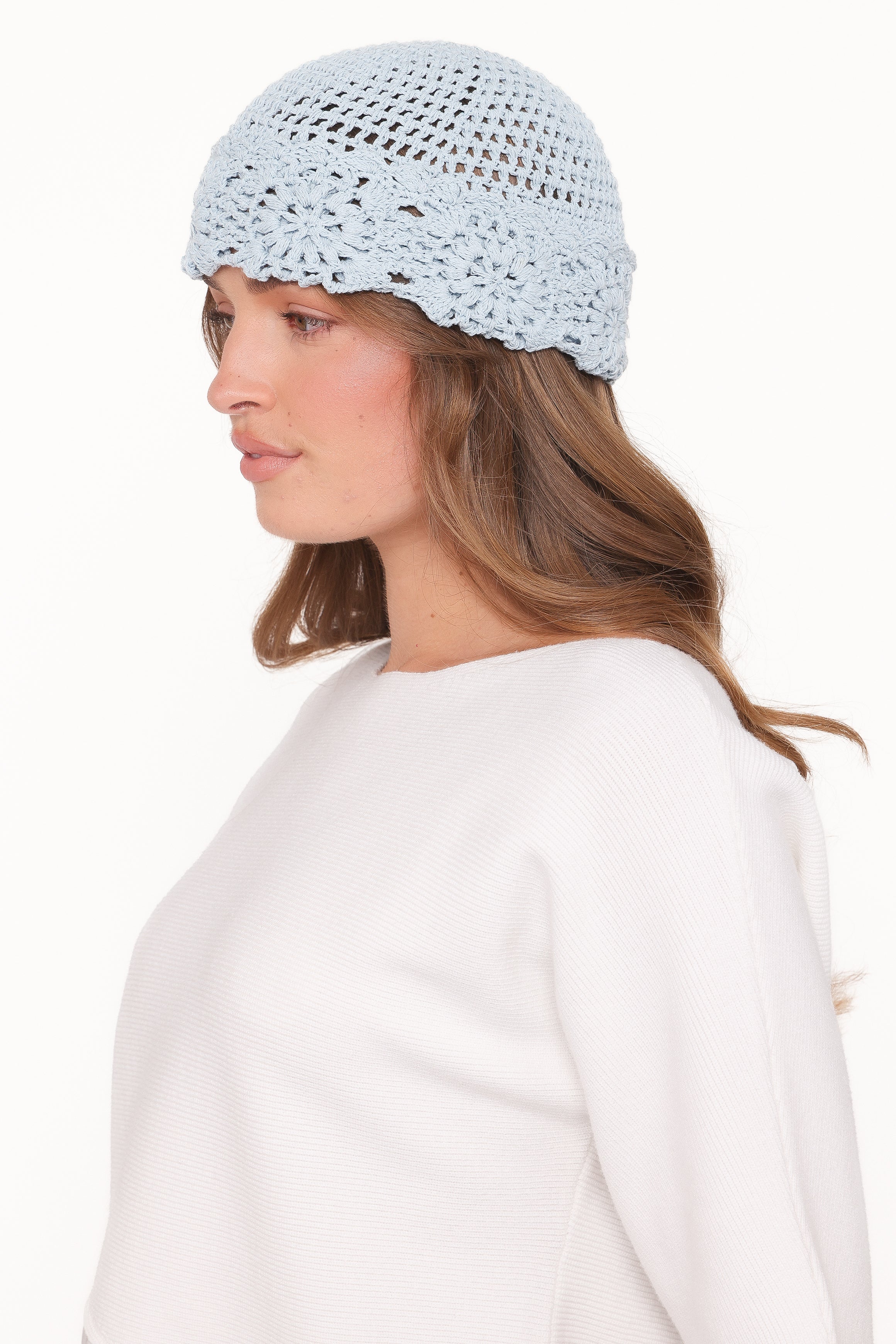 ACCESSORIES Crochet Beanie - Dusty Blue