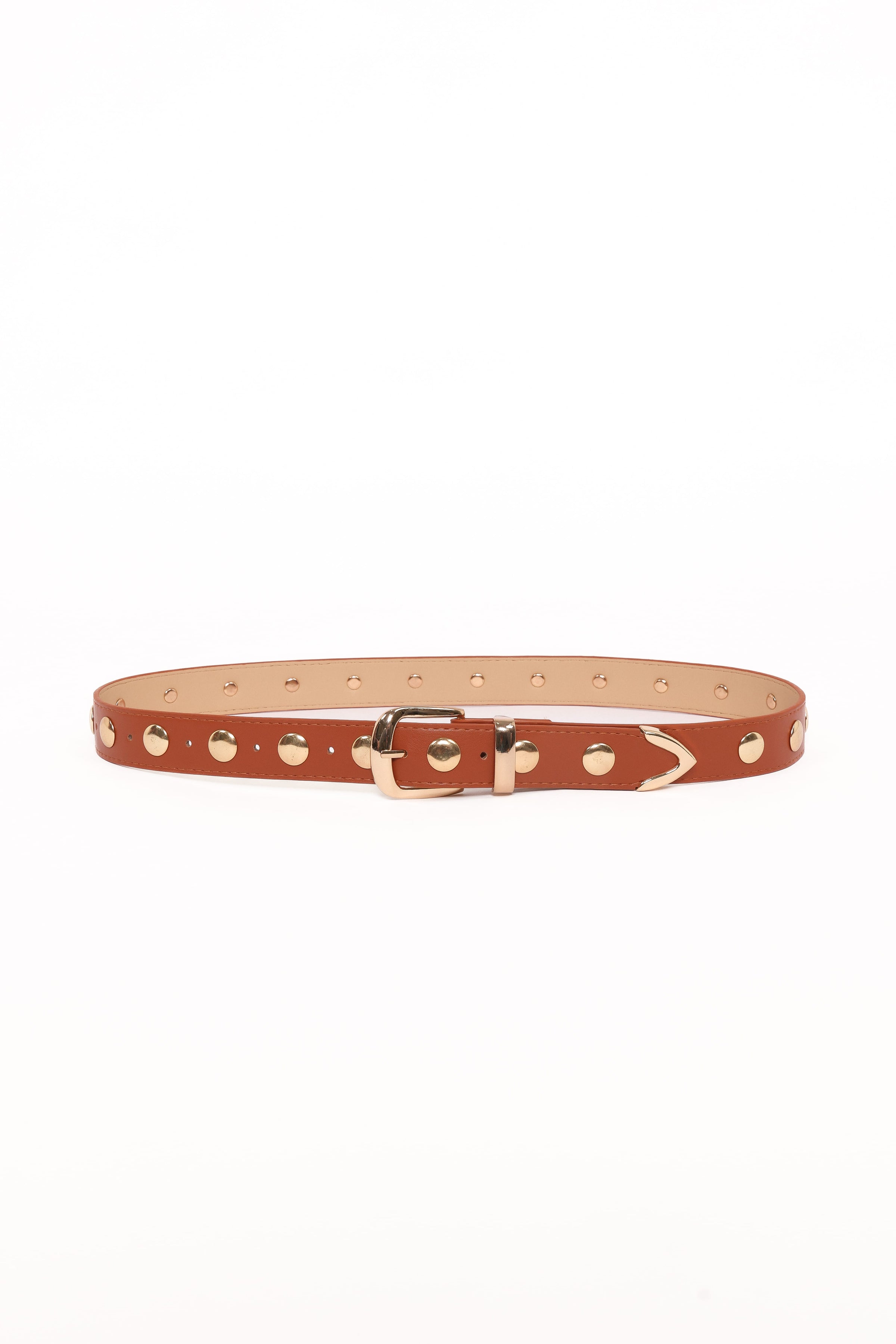 ACCESSORIES Dallas Studded Belt - Tan