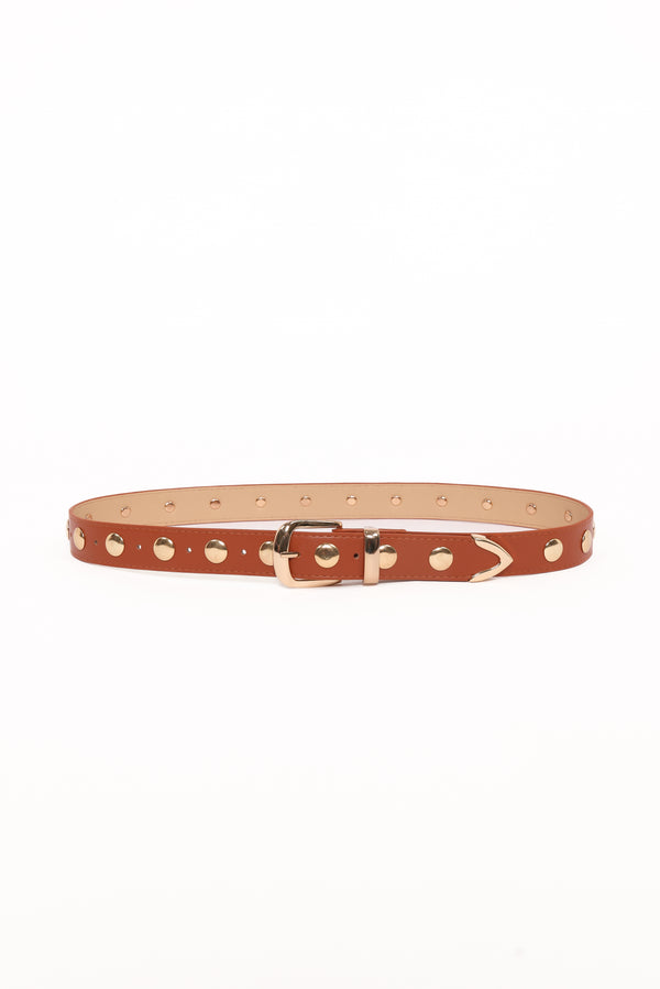 ACCESSORIES Dallas Studded Belt - Tan