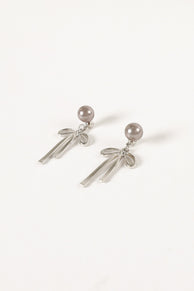 ACCESSORIES @Elena Bow Earrings - Silver