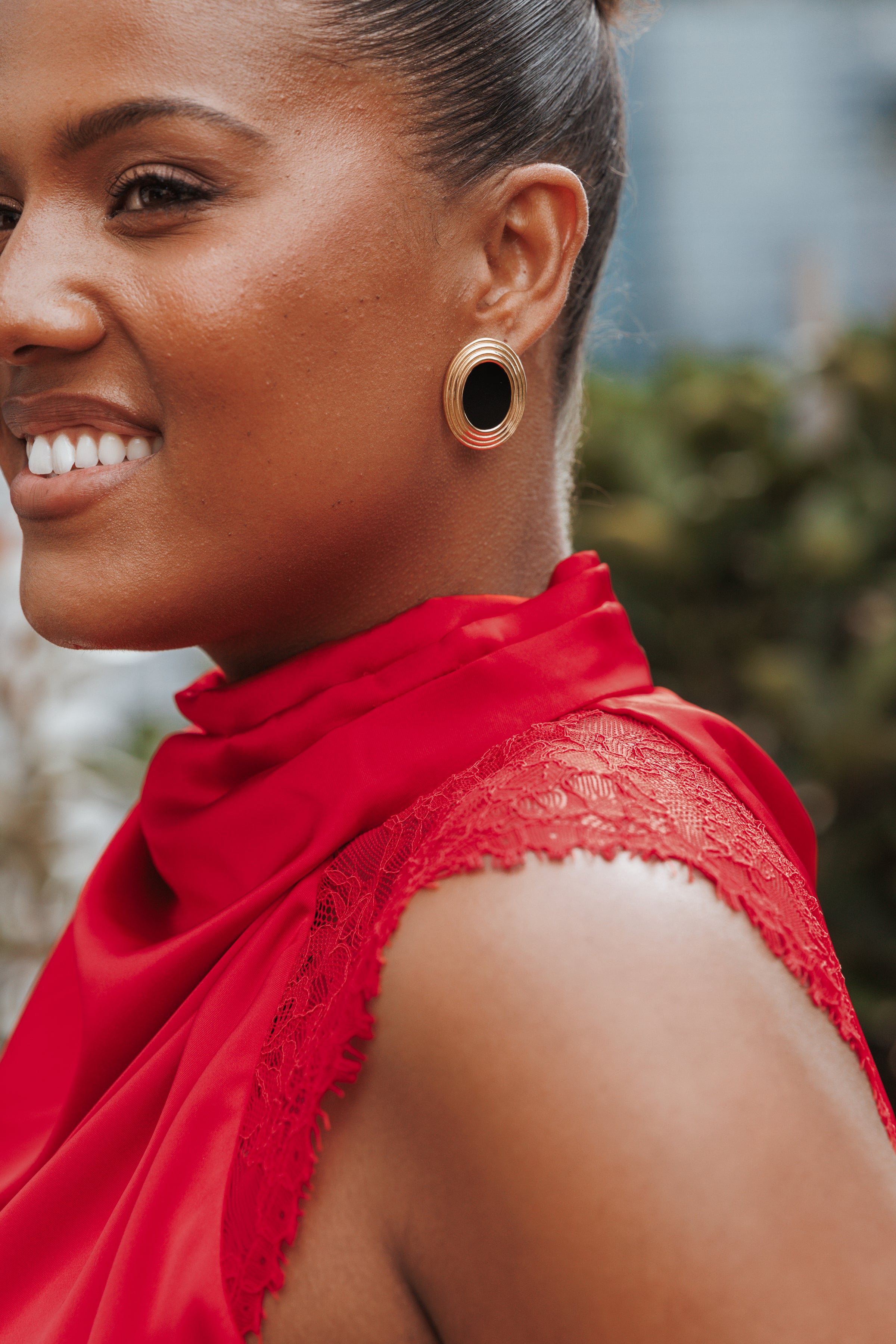 ACCESSORIES Francine Earrings - Black/Gold