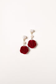 ACCESSORIES @Gema Rose Earrings - Gold/Red