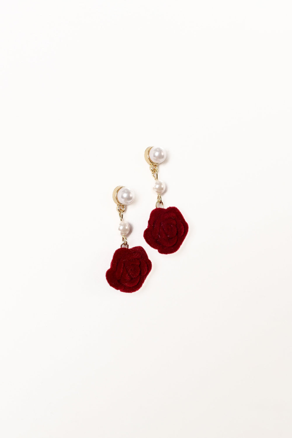 ACCESSORIES @Gema Rose Earrings - Gold/Red