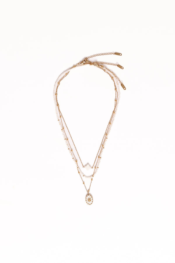 ACCESSORIES Goldie Necklace - Gold/White