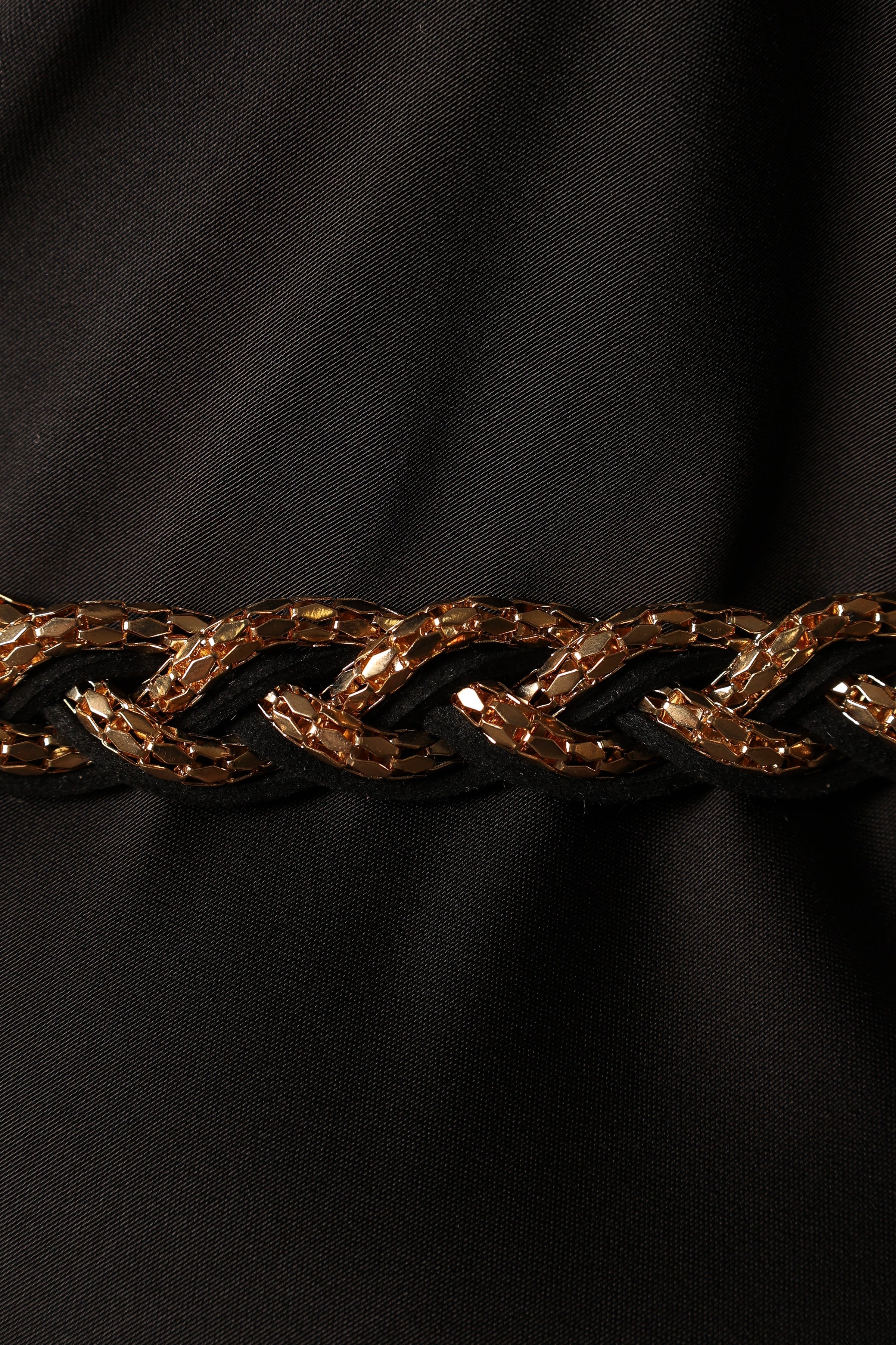 ACCESSORIES @Harper Plaited Belt - Gold Black
