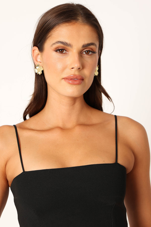 ACCESSORIES @Hilary Flower Earrings - Gold