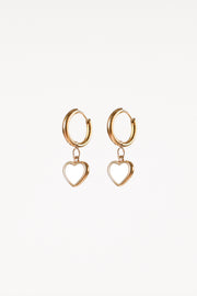 ACCESSORIES @Joree Heart Hoop Earrings - Gold