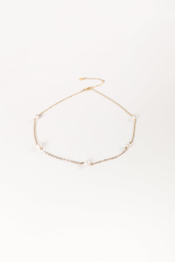 ACCESSORIES @Kealy Pearl Necklace - Gold