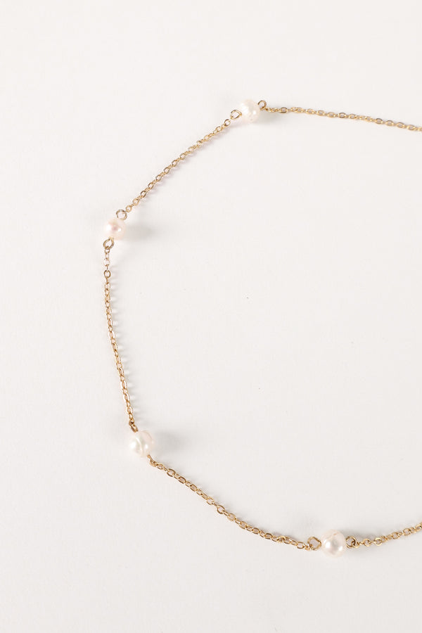 ACCESSORIES @Kealy Pearl Necklace - Gold