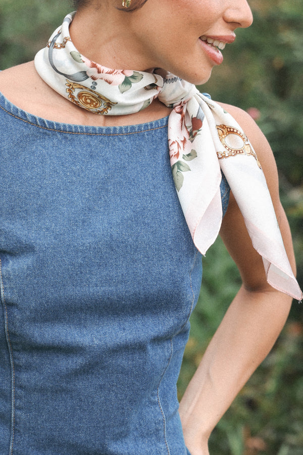 ACCESSORIES Kennedy Hair Scarf - White Floral