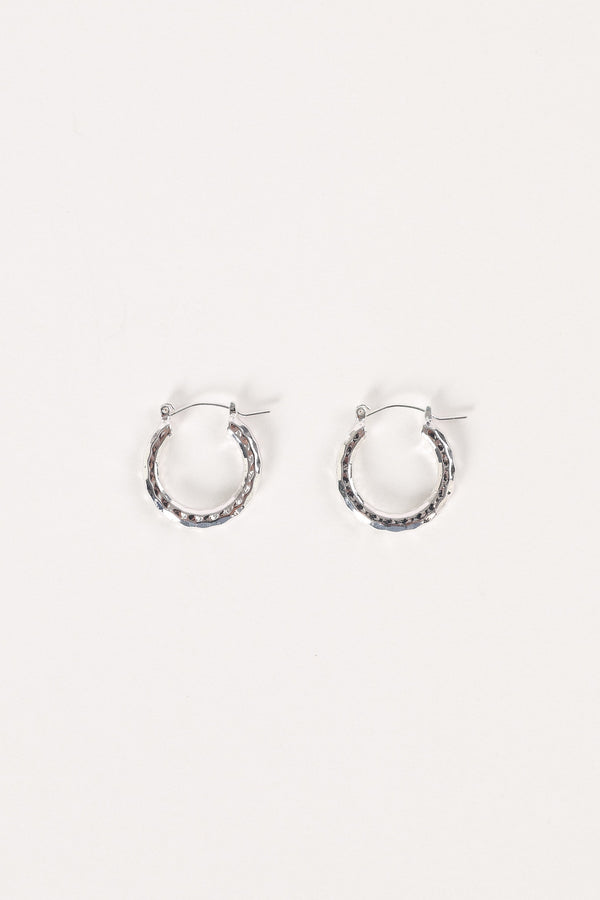 ACCESSORIES @Kennedy Hoop Earrings - Silver