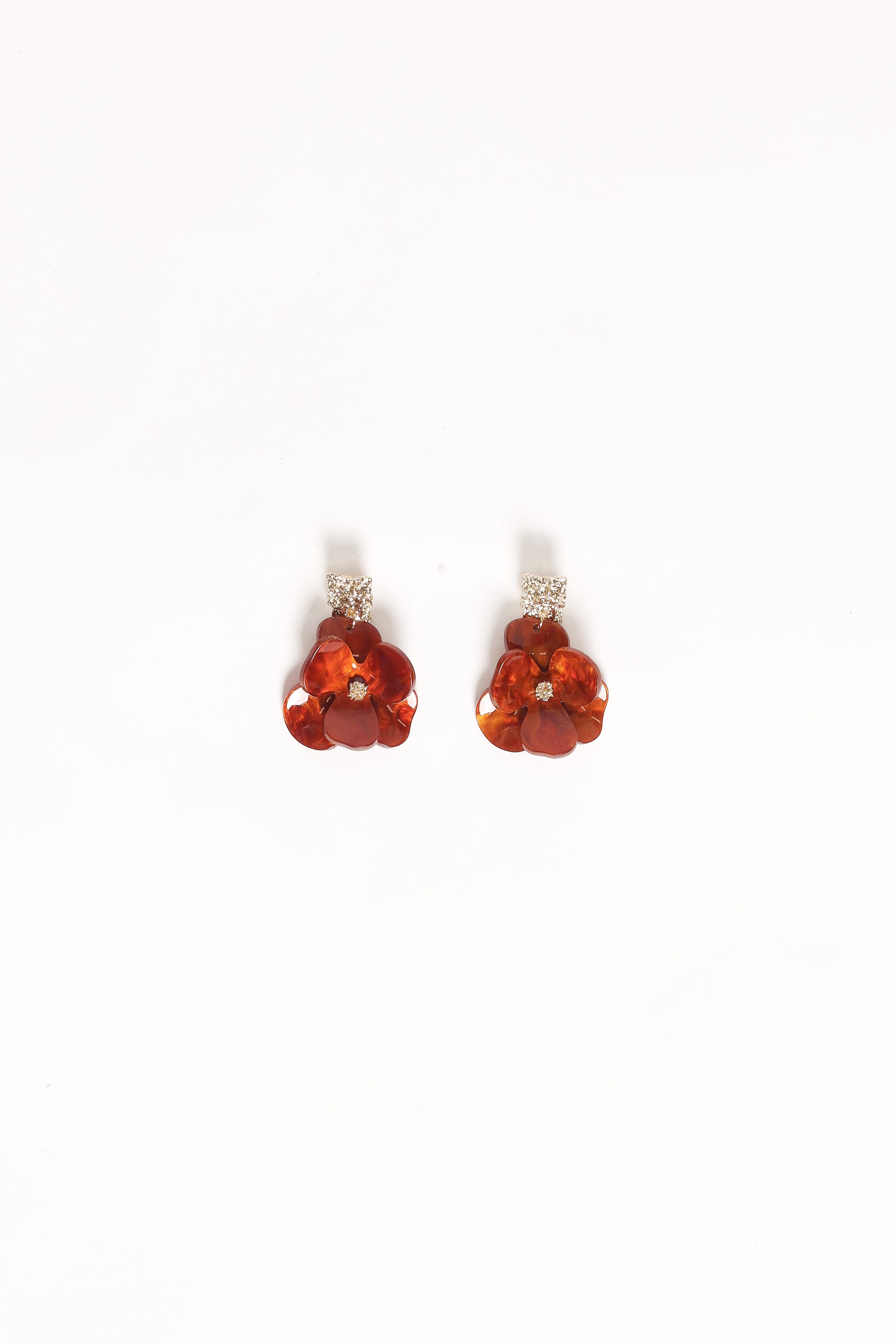 ACCESSORIES Lennon Flower Earrings - Gold/Brown