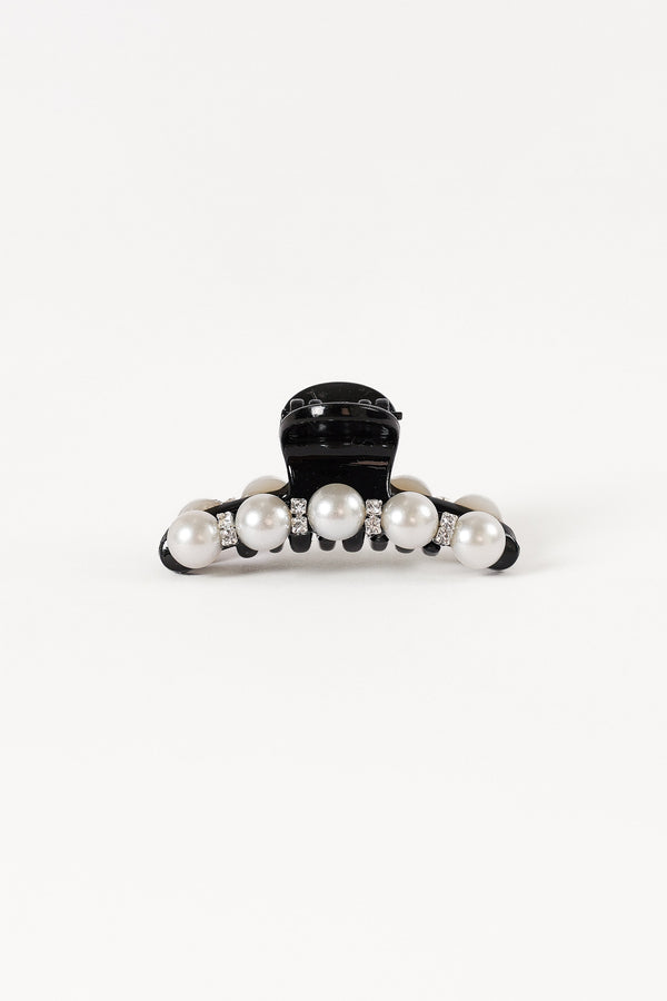 ACCESSORIES @Lile Pearl Hair Clip - Black