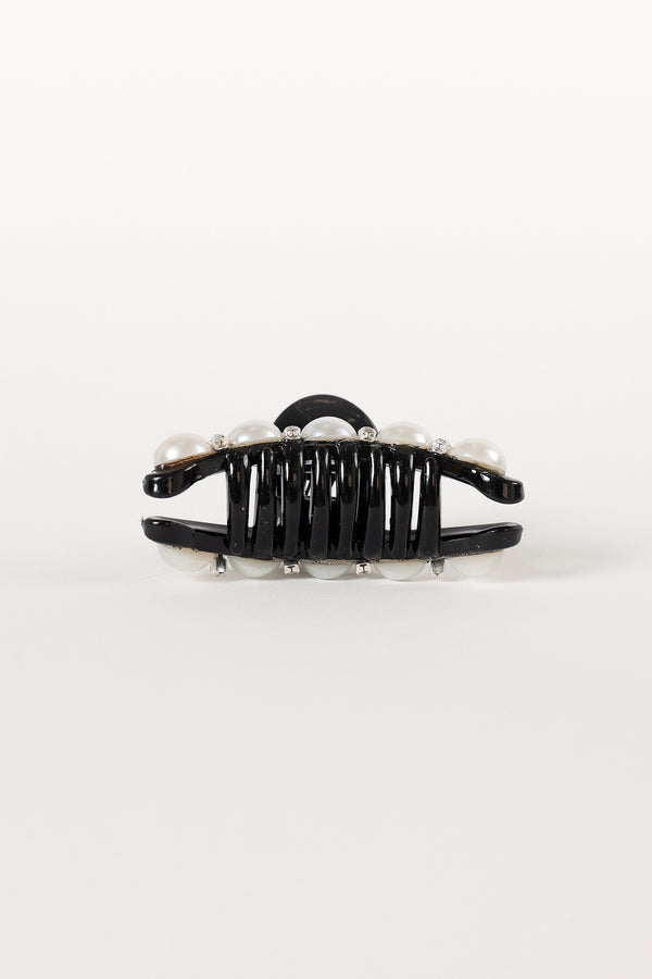 ACCESSORIES @Lile Pearl Hair Clip - Black