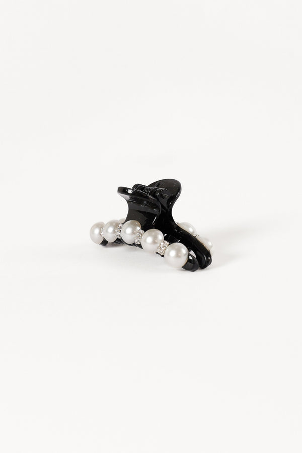 ACCESSORIES @Lile Pearl Hair Clip - Black