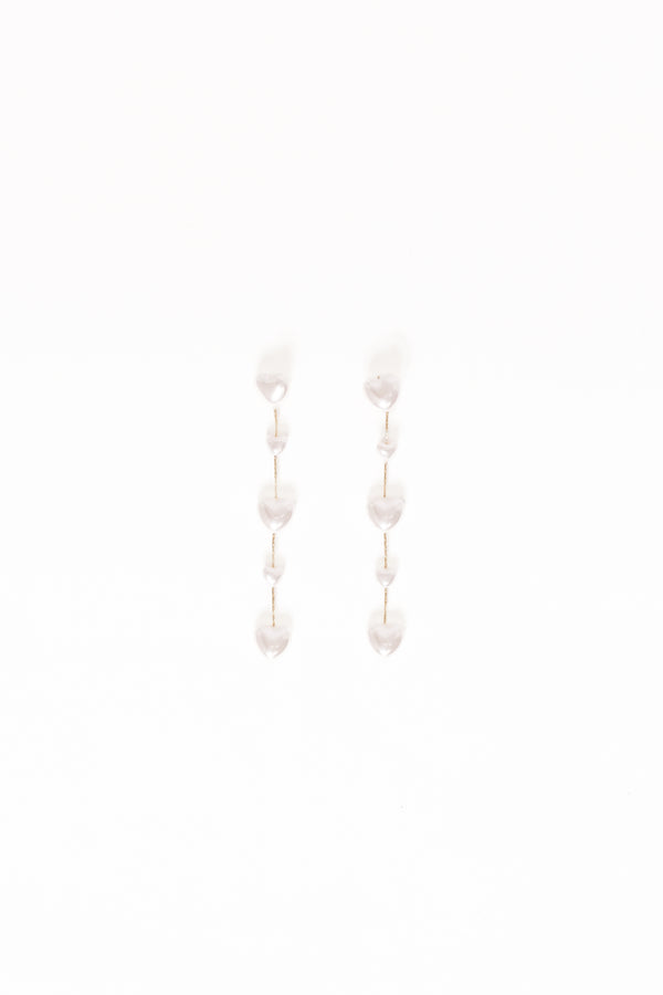 ACCESSORIES Lilianna Heart Earrings - Pearl