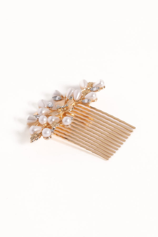 ACCESSORIES Madelaine Hair Comb - Gold/Pearl