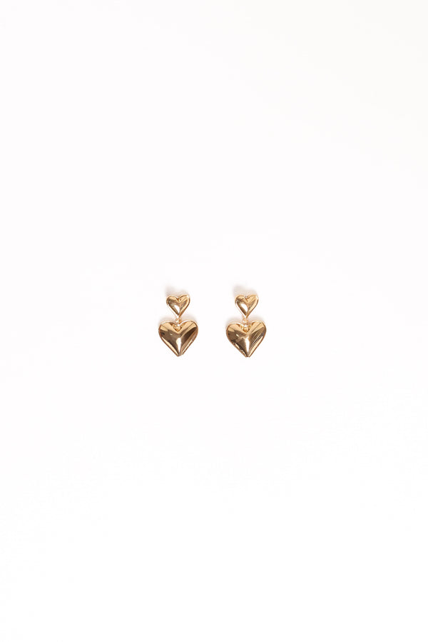 ACCESSORIES Mariana Heart Earrings - Gold