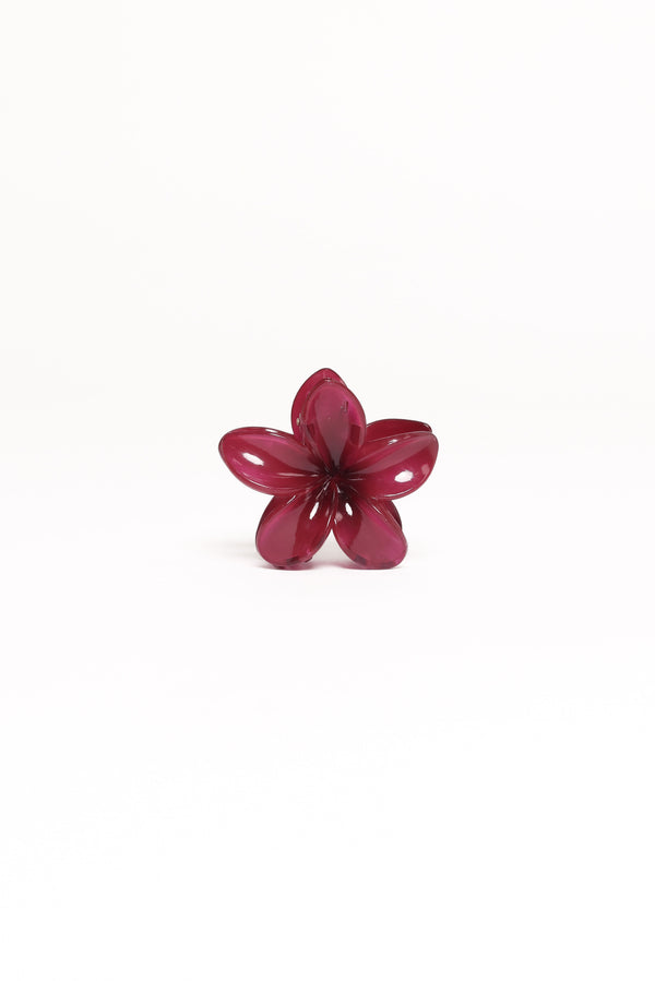 ACCESSORIES Marissa Flower Hair Clip - Wine