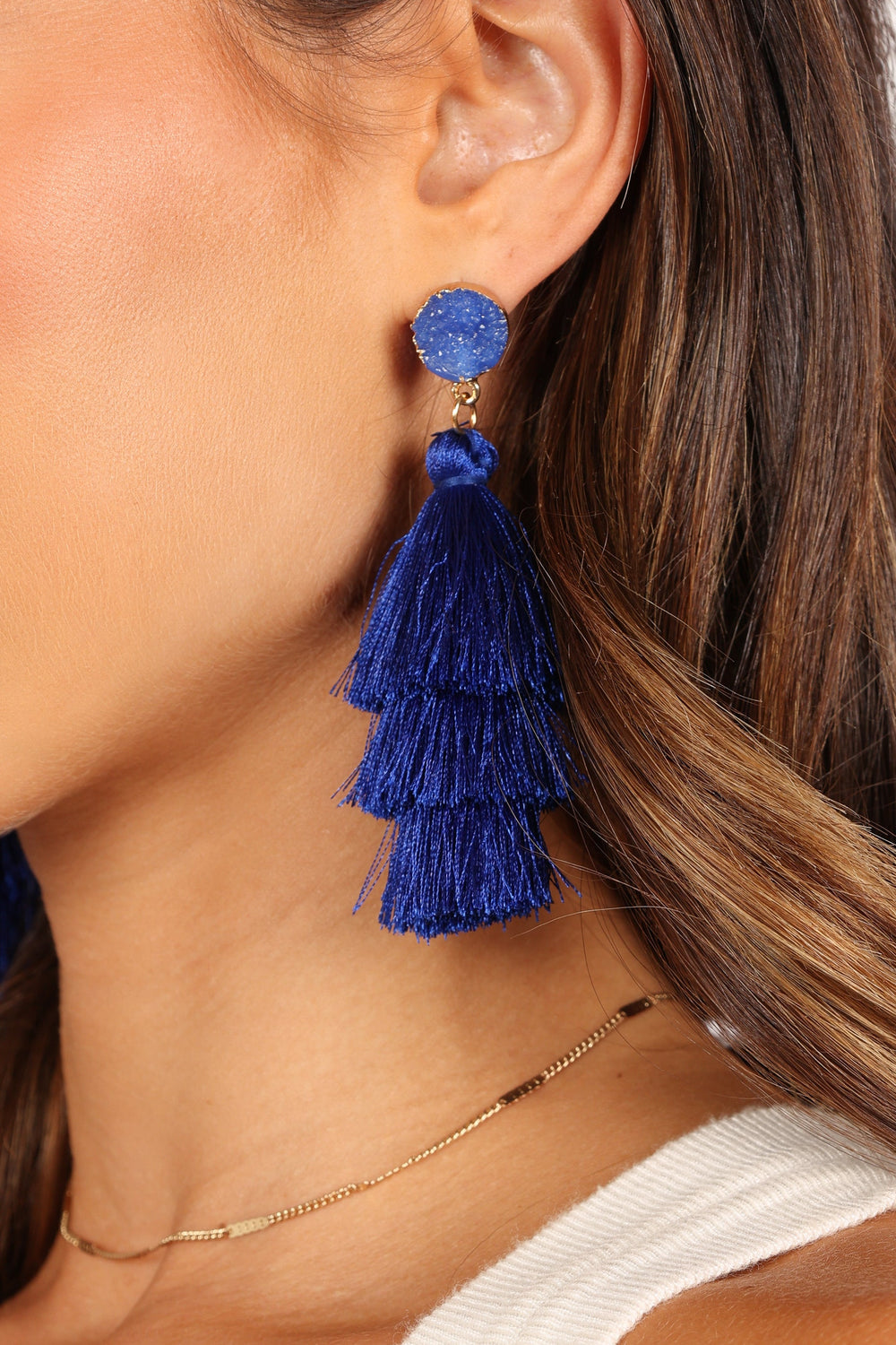 ACCESSORIES @Mikki Tassel Earring - Blue