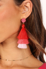 ACCESSORIES @Mikki Tassel Earring - Pink