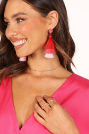 ACCESSORIES @Mikki Tassel Earring - Pink