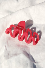 ACCESSORIES @Natalia Squiggle Hair Clip - Hot Pink