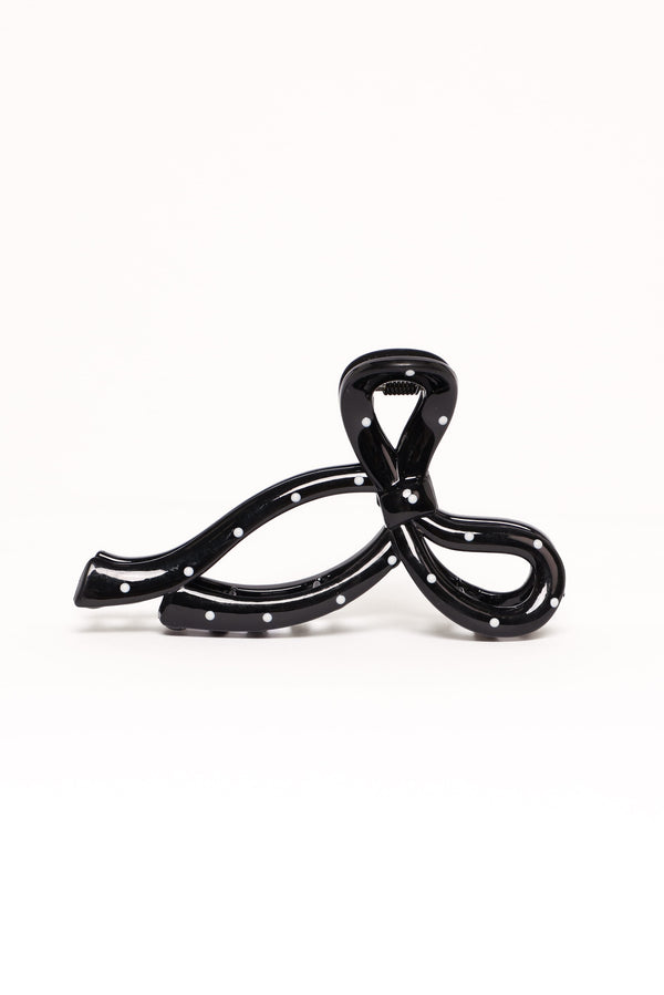 ACCESSORIES Nova Hair Clip - Black Polka Dot