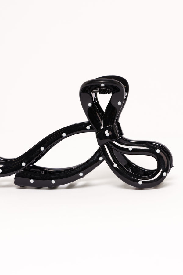 ACCESSORIES Nova Hair Clip - Black Polka Dot