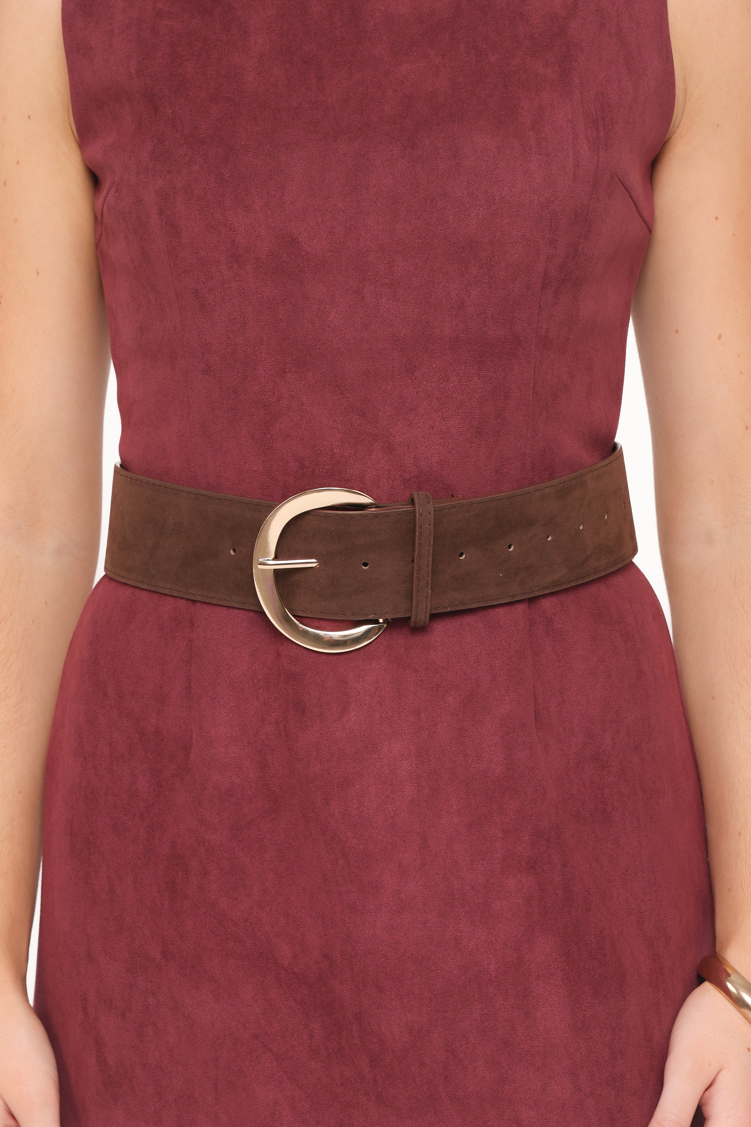 ACCESSORIES Paulina Suede Belt - Chocolate