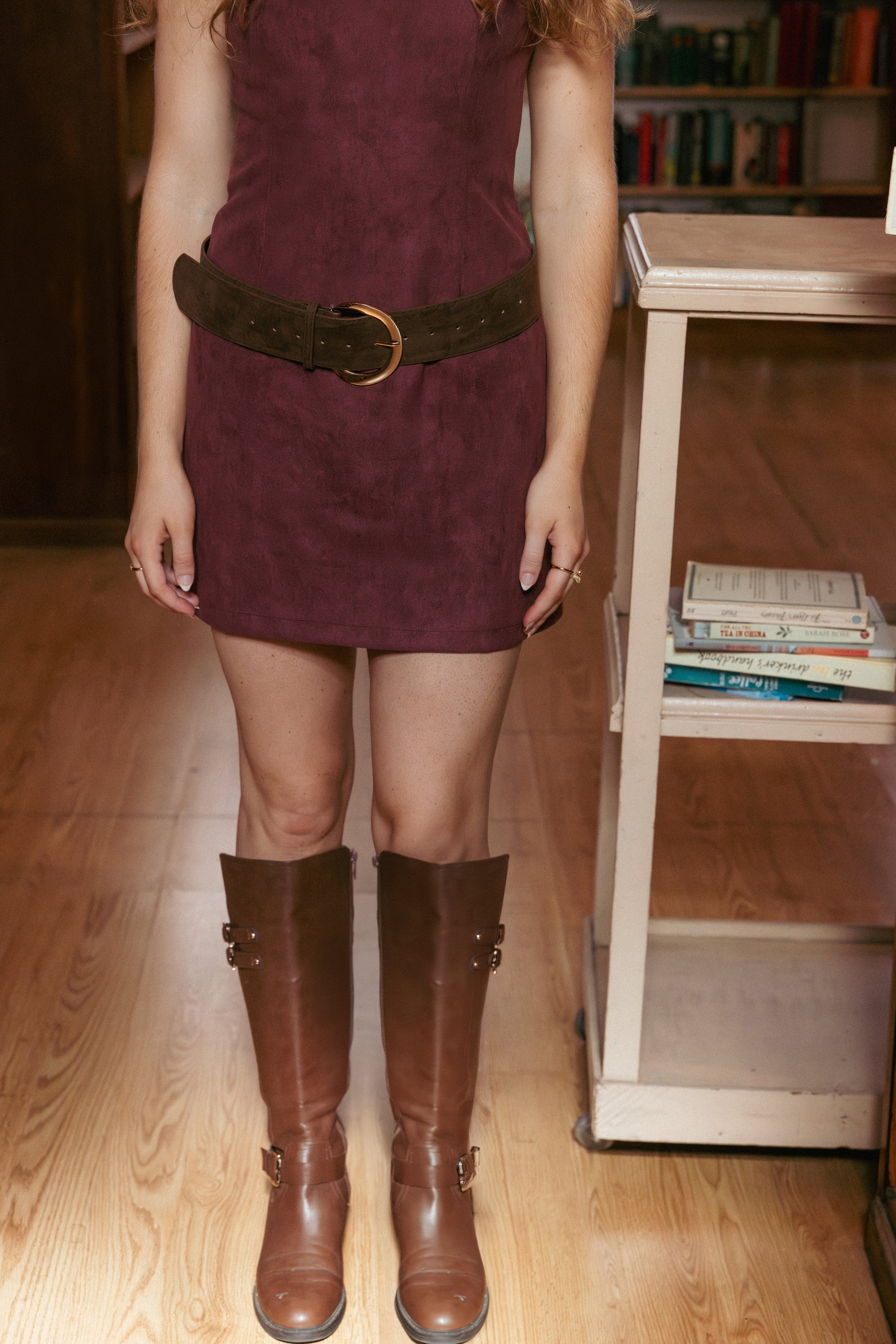 ACCESSORIES Paulina Suede Belt - Chocolate