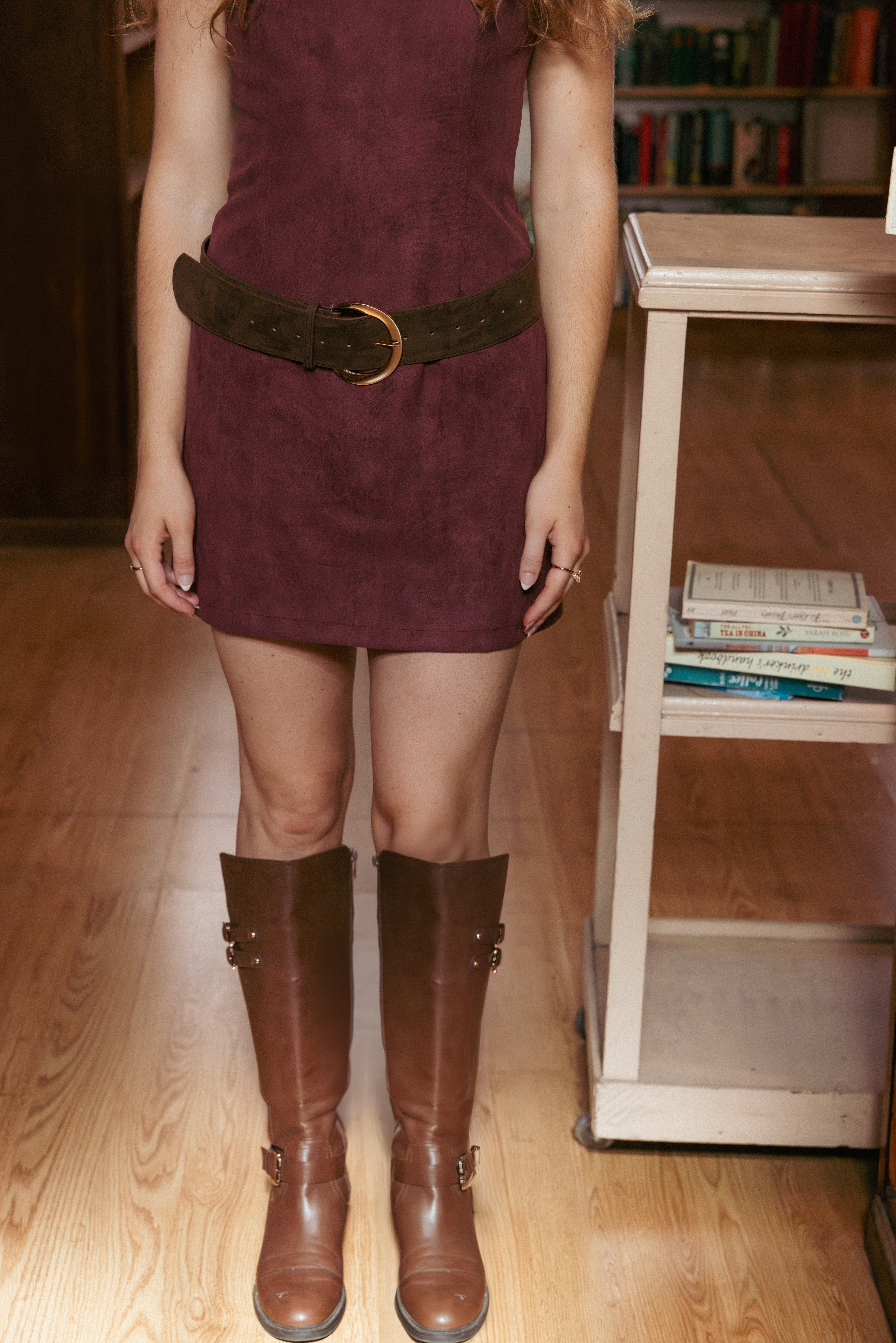 ACCESSORIES Paulina Suede Belt - Chocolate