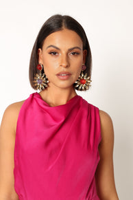 ACCESSORIES @Rani Statement Earrings - Gold Multi