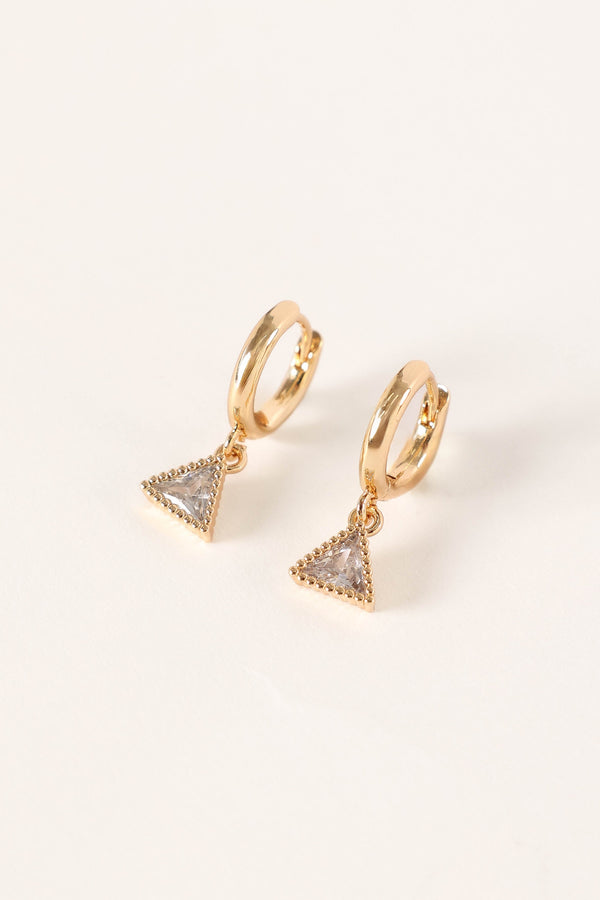 ACCESSORIES @Regina Triangle Drop Earrings - Gold