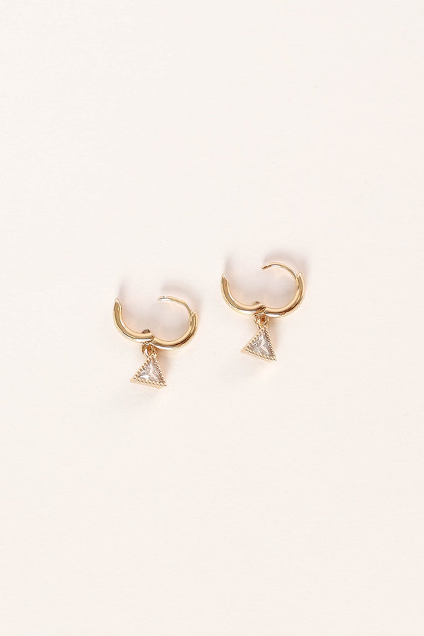 ACCESSORIES @Regina Triangle Drop Earrings - Gold