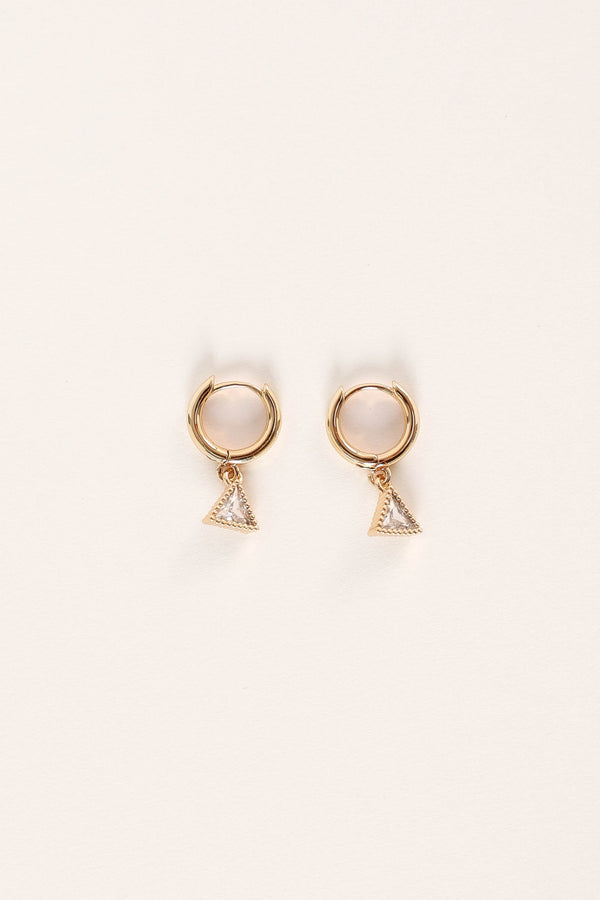 ACCESSORIES @Regina Triangle Drop Earrings - Gold