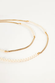 ACCESSORIES @Remi Pearl Necklace - Gold