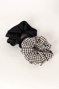 ACCESSORIES @Rocci 2 Pack Scrunchie Set - Black Cream