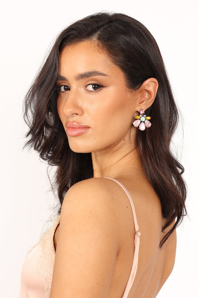 Rowan Pink Python Style Number Rowan Earrings - Pink - Petal & Pup