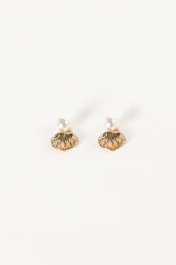 ACCESSORIES @Shiloh Pear Shell Earrings - Gold