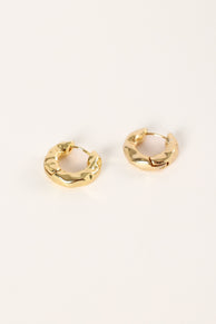 ACCESSORIES @Simone Textured Hoop Earrings - Gold