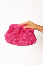 ACCESSORIES Theo Woven Clutch - Pink