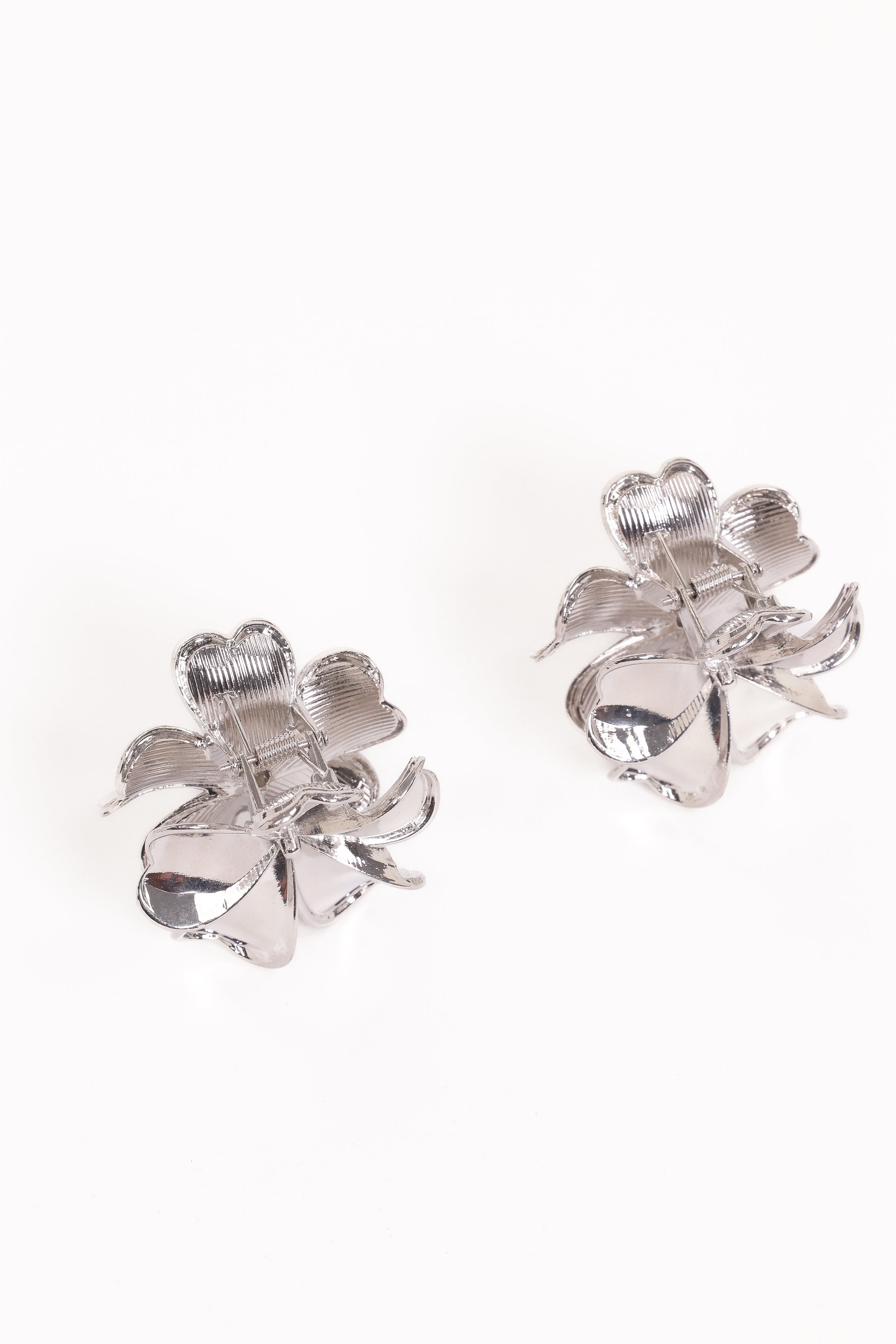 ACCESSORIES Tiffany 2 Pack Flower Hair Clips - Silver