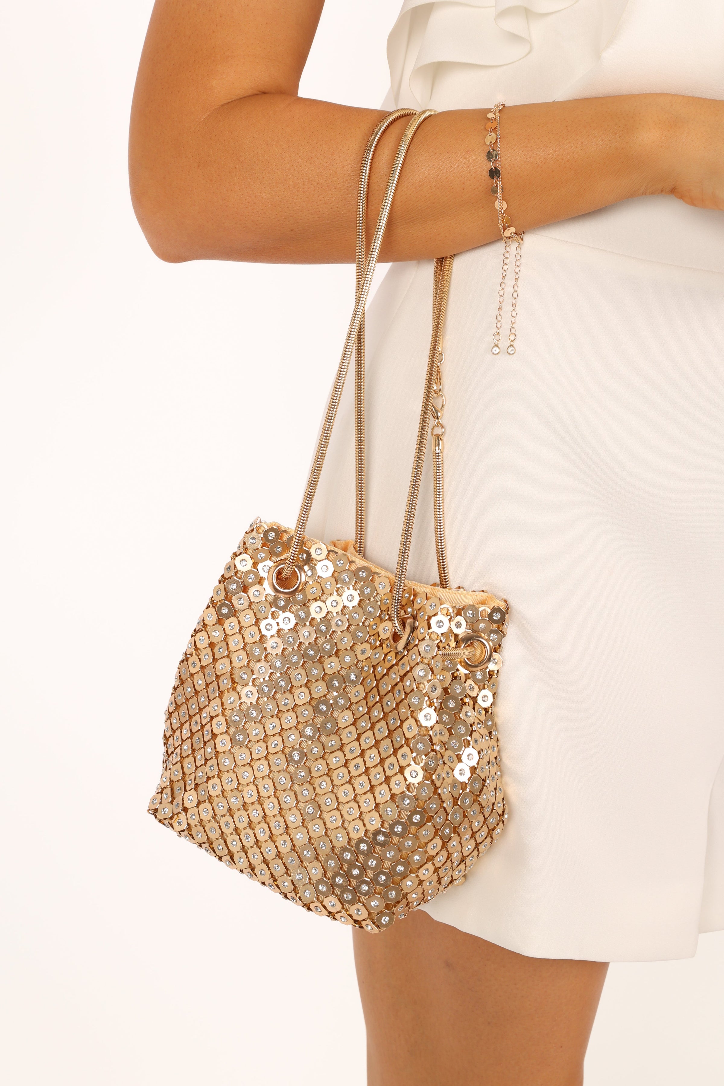 ACCESSORIES @Valentina Embellished Bag - Gold