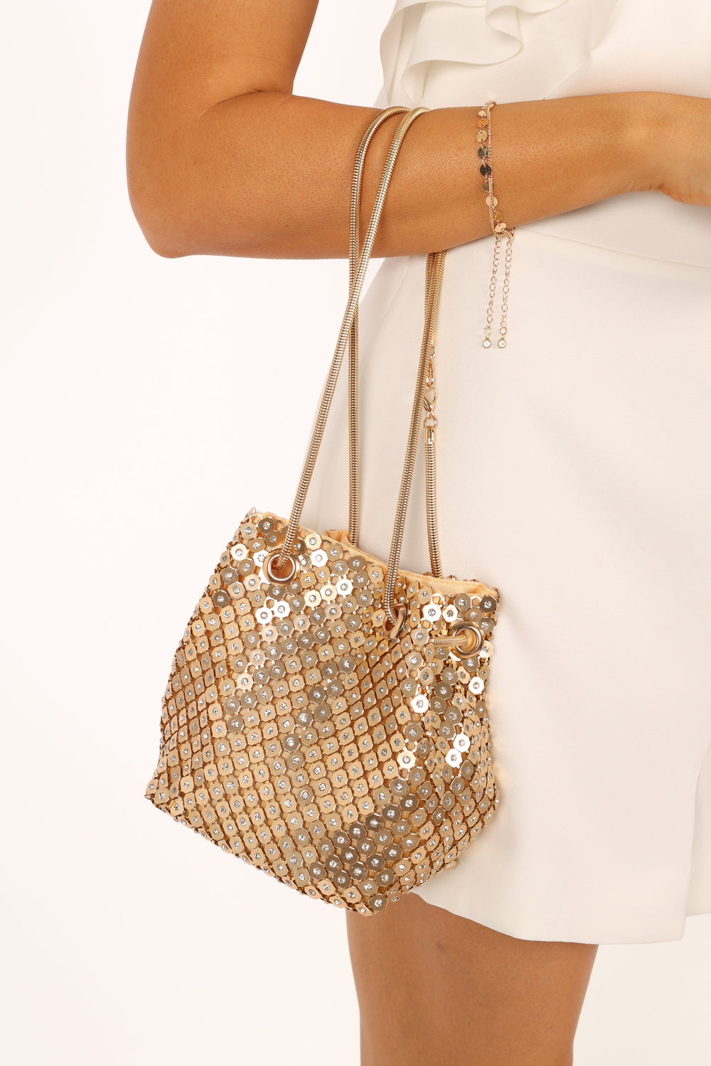 ACCESSORIES @Valentina Embellished Bag - Gold