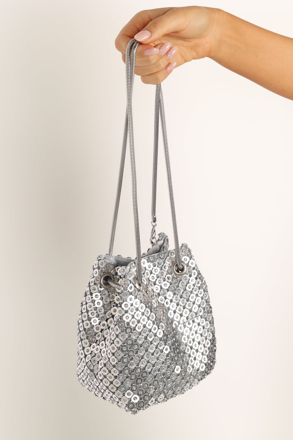 ACCESSORIES @Valentina Embellished Bag - Silver