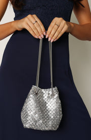 ACCESSORIES @Valentina Embellished Bag - Silver